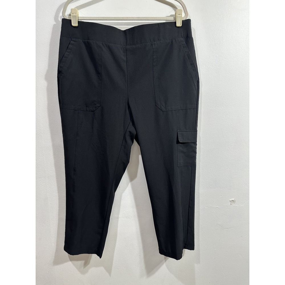 Love Life Live Women's Black Cargo‎ Lightweight Tapered Pants SZ XL